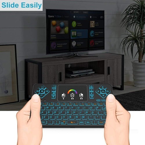 Q9 Mini Wireless Keyboard with Touchpad - Colorful Backlit Small Rechargeable - Picture 4 of 11