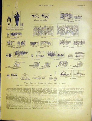 Original Old Antique Print British Army Military Exhibition Earls Court 1901