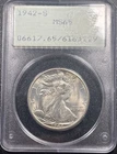 1942-S Walking Liberty Half Dollar 50c PCGS MS65 Rattler OGH Looks 66