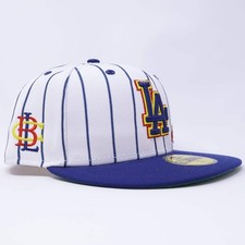 NWT 1/2 Pinstripe Los Angeles Dodgers Big League Chew 59fifty New Era Fitted Hat