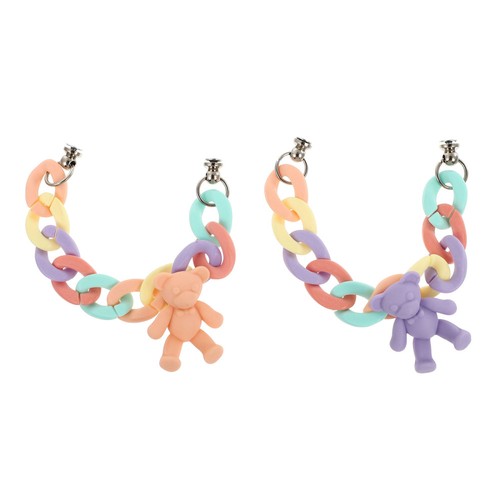 2 Pcs Mobile Phone Case Bear Strips Chain Strap Decorative Chains - 第 2/12 張圖片