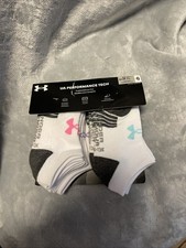 Under Armour UA Performance Tech Unisex Youth 6 Pack Ankle Socks Size 10.5-13