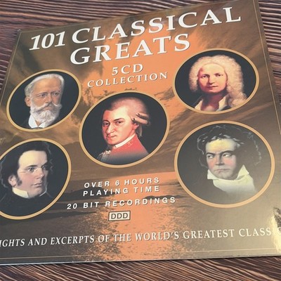 101 Classical Greats 5 CD Collection, Mozart, Bach, Tchaikovsky New Sealed
