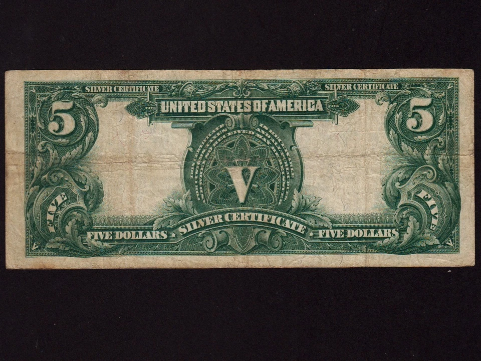 USA:FR-281, 5$, 1899  * Silver Certificate * Indian Chief * VF * - Image 2 of 2