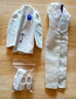 Vintage 1983 Mattel Crystal Ken OUTFIT #4898 White Tuxedo Suit Taiwan - Preowned