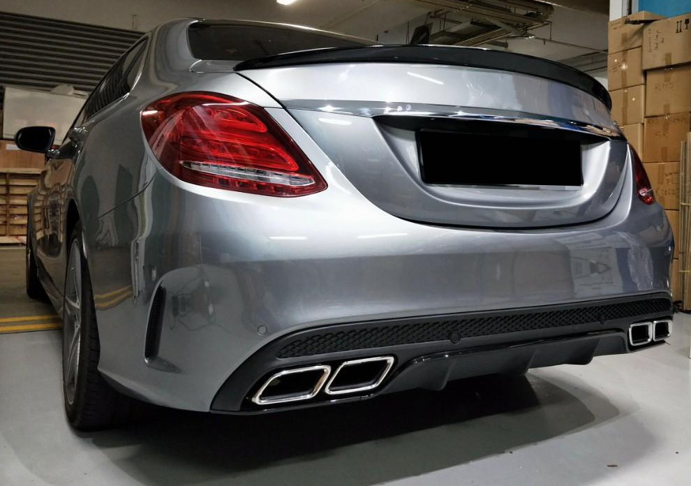 FOR MERCEDES E CLASS COUPE W207 C207 AMG STYLE REAR BUMPER DIFFUSER W/ TAILPIPE