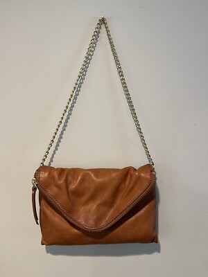 J.Crew Leather Purse Envelope Clutch Shoulder Bag With chain