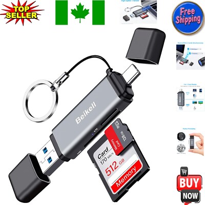 Compact 2-in-1 OTG USB Card Reader for SD/Micro SD - Fast 5 Gbps Transfer