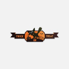 Trick Or Treat Cat Slogan Halloween Vinyl Sticker Decal