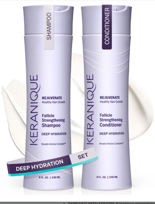 Keranique Deep Hydration Follicle Strengthening Shampoo & Conditioner Set 8FL OZ
