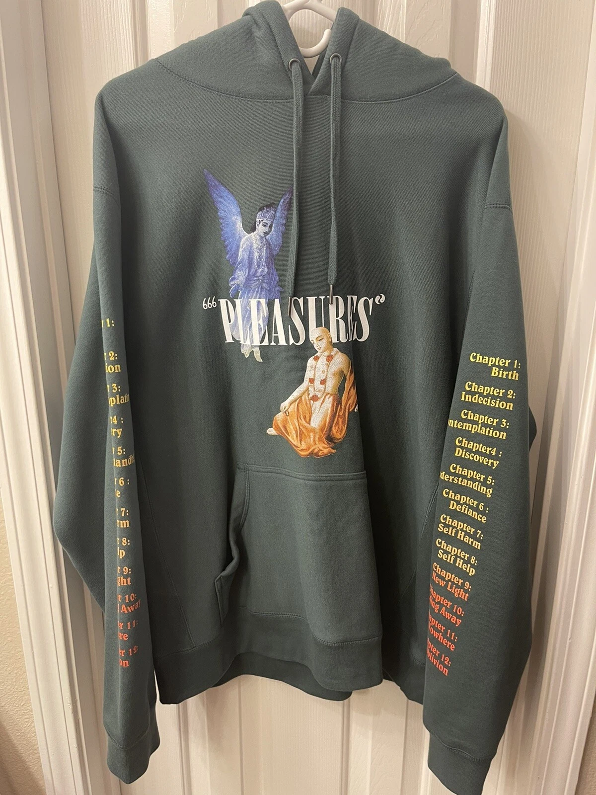 Pleasures Krishna Logo XLarge Mens Hoodie Pullover Sweatshirt Green Supreme