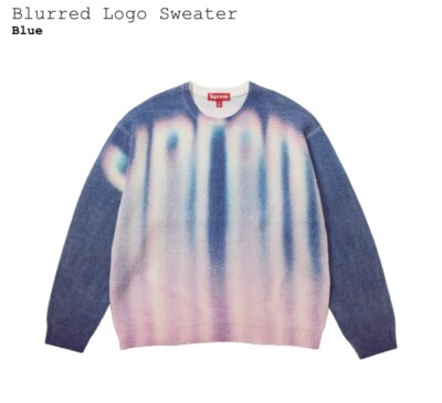 Supreme blurred Logo Sweater Size Large fw23 DS blue IN HAND Supreme blurred Logo Sweater Size Large fw23 DS blue IN HAND