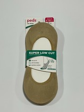 Womens Peds Tan Super Low Cut Lightweight Liner Socks 3 pck NEW NWT