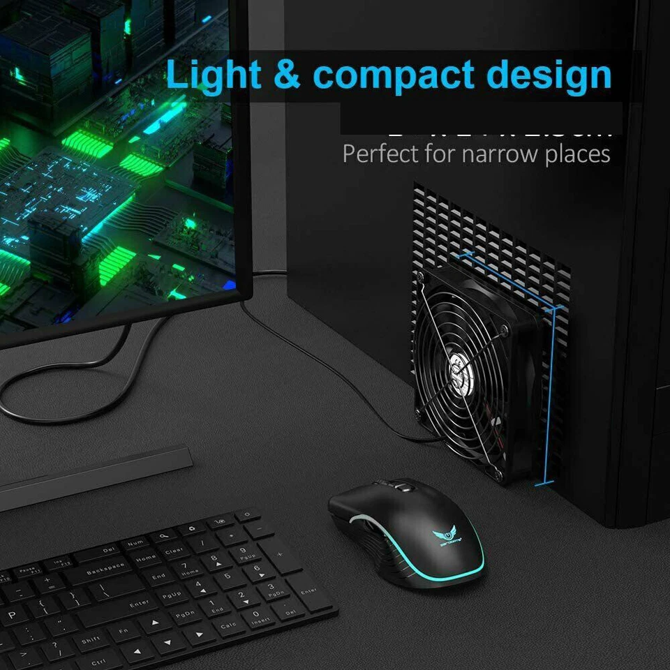 PC Netzteil Lüfter 14cm Fan DC 5V sehr leise Kühler 140mm Schwarz 140x140x25 mm - Bild 4 von 4