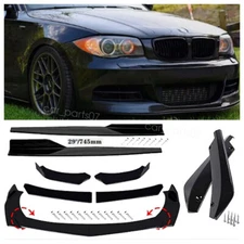 For 07-13 BMW 1 Series Front Rear Bumper Lip Spoiler Spoiler Kit Side Skirts US