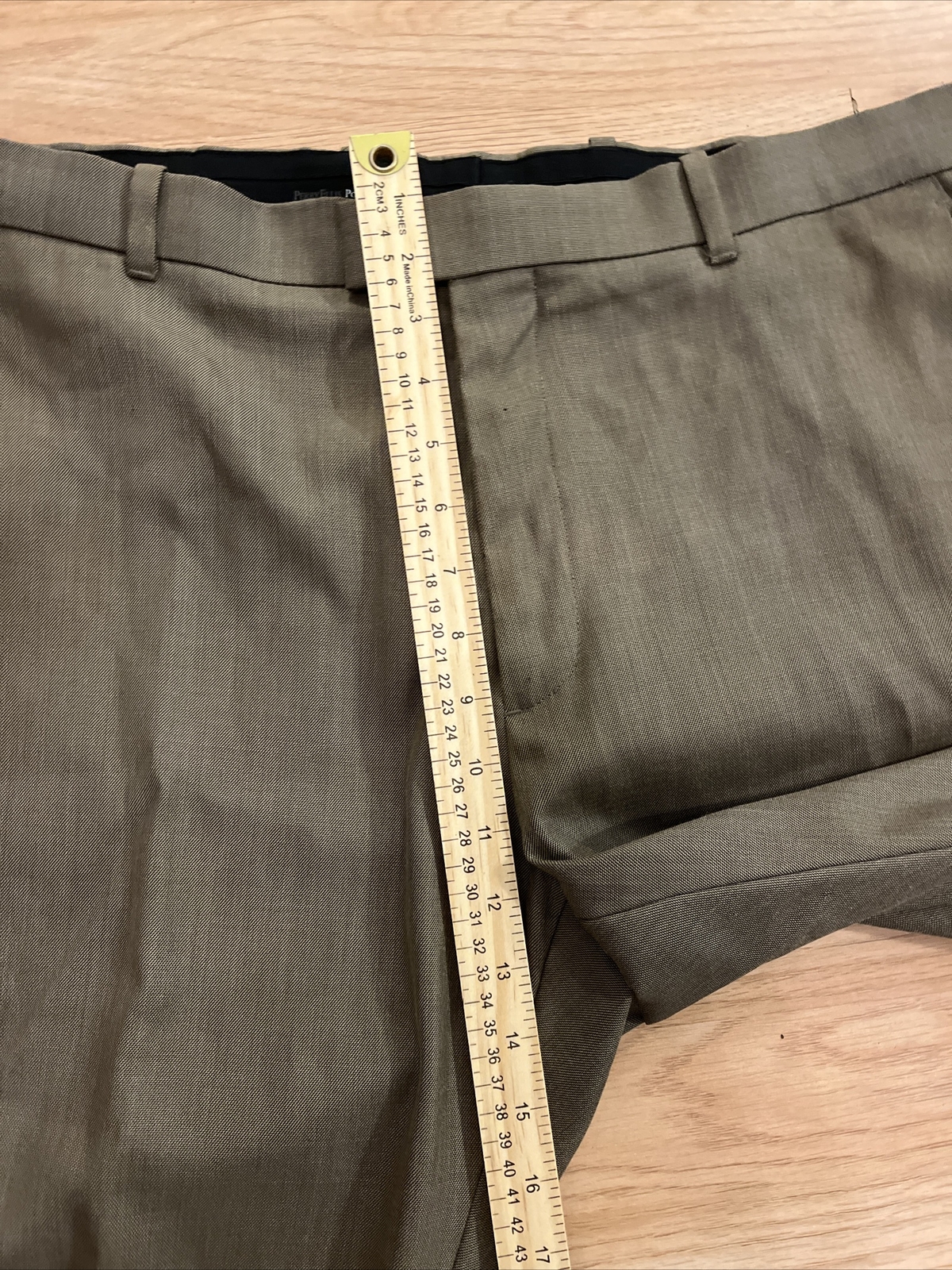 Pantalon De Vestir Perry Ellis Para Hombre Frente Plano Casual Talla 38X29