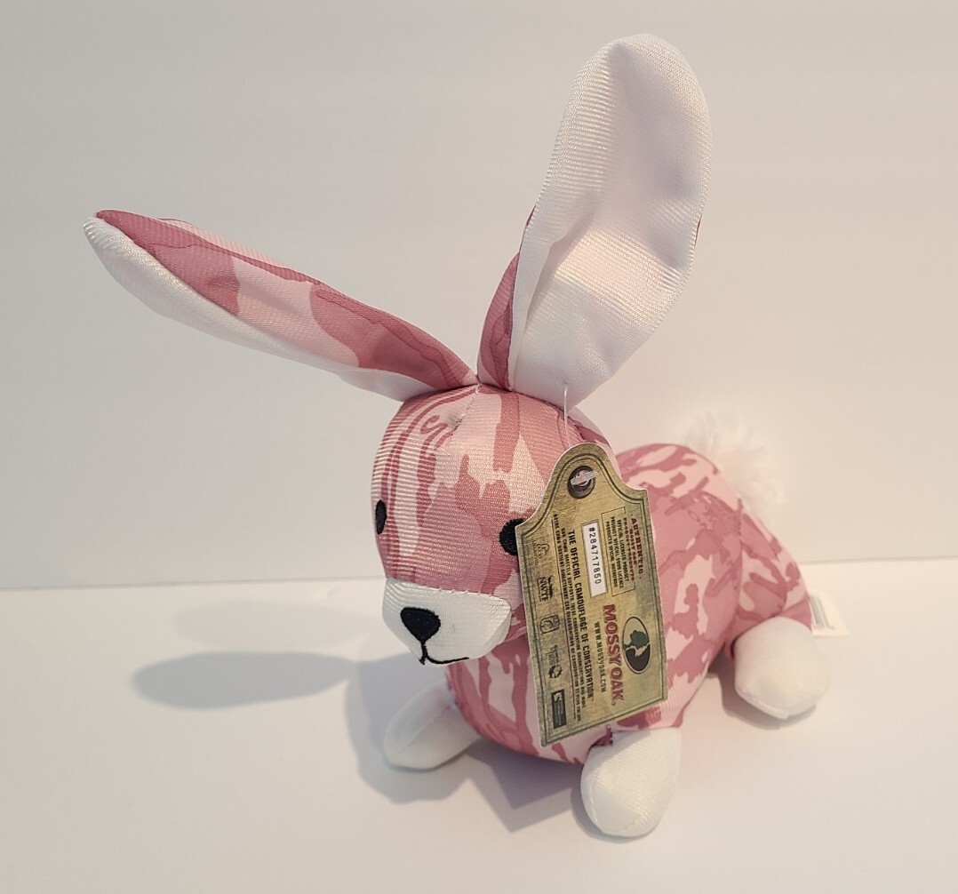 New With Tag Mossy Oak Pink Camo Camouflage Bunny Rabbit Plush Toy 