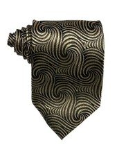 Adolfo Handmade 100 SILK Men's Designer Geometric Beige w/ brown Tie 60  X 4  