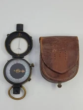 1918 US Engineer Corps WWI Compass C-E No 27812 Solid Brass Antique With Case