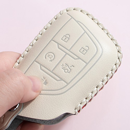 For Cadillac ATS CT6 XTS XT4 Escalade Full Sealed Leather Car Key Fob Cover Case - Bild 6 von 9
