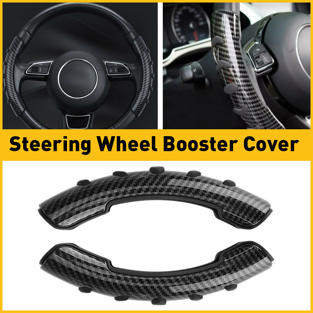 2-Pack Carbon Fiber Steering Wheel Cover – Non-Slip Universal Sport Grip