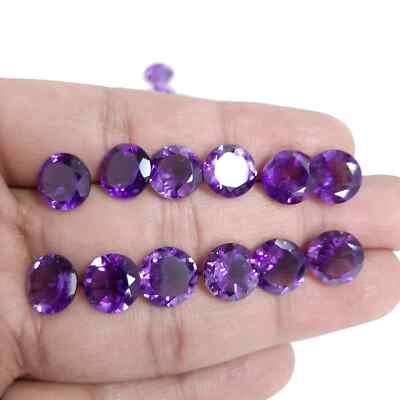 [WHOLESALE] NATURAL AMETHYST FACETED ROUND SHAPE LOOSE GEMSTONE