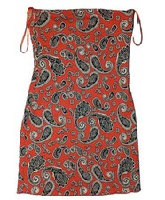 URBAN OUTFITTERS DRESS PAISLEY DESIGN SMALL PETITE ORANGE BLACK SHORT DRESS