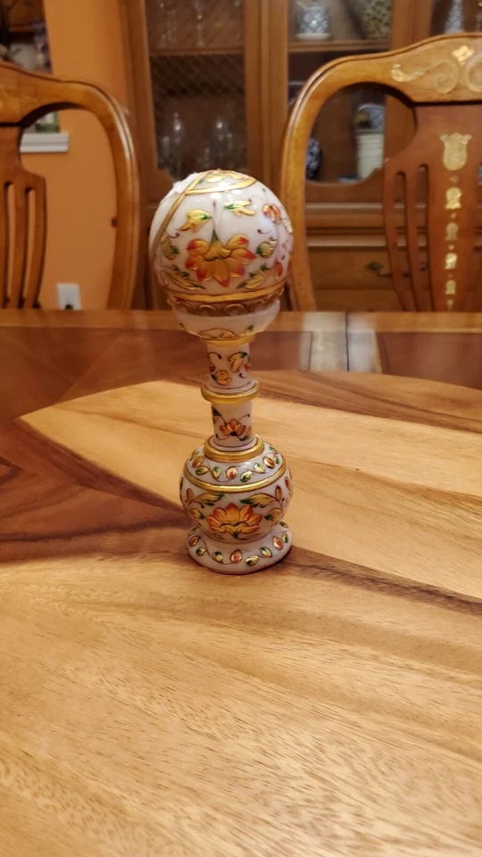 De Colección Mármol/Jabonera Hecha a Mano Pieza de Exhibición Mesa Pedestal Diseño de Arte Étnico Foto 3 de 4