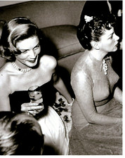 8x10 BLACK & WHITE PHOTO of LAUREN BACALL & JUDY GARLAND In 1954