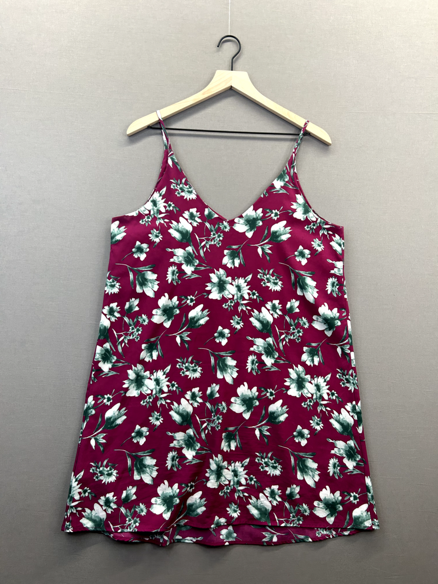 Maitai Womens Red Mini Dress Floral Scoop Neck Sleeveless Size Large | eBay