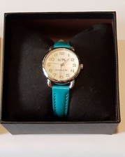 Coach Delancy Ladies Watch with Turquoise Leather Strap. WATCH IS NOT WORKING