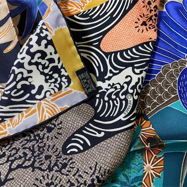 Hermes Scarf Ex Libris En Kimonos 90 cm Silk Carre crane 35 Hermes Scarf Ex Libris En Kimonos 90 cm Silk Carre crane 35