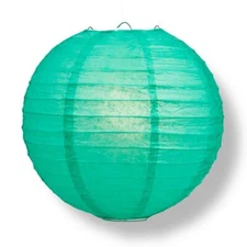 Quasimoon PaperLanternStore Decorative Paper Lantern - (Single, 14-Inch, Teal...