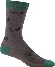 Darn Tough 1671 Taupe Men's Mcfly Crew Lightweight Lifestyle Sock Fly Fishing