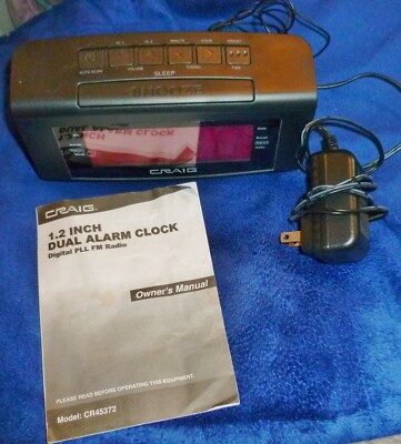 Craig AM/FM RADIO ALARM CLOCK CR45372 w/ Instructions, Excellent ...