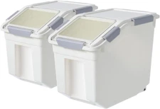 30Lbs 2 Pack Food Storage Container with Scoop, Airtight Rice Storage Bins Flour