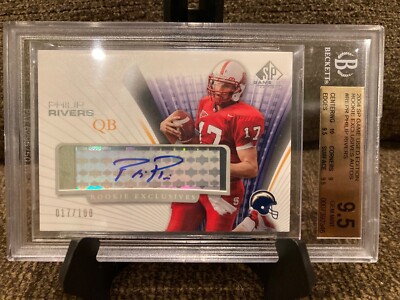 2004 SP Game Used Philip Rivers Auto Jersey #17/100 1/1 BGS 9.5 GEM MINT W/10