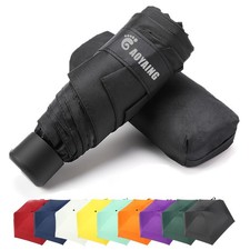 Mini Travel Umbrella for Sun  Rain Small Compact Suit for Pocket with Case 34"
