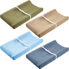 4 Pack Muslin Changing Pad Cover Soft Breathable Cotton Diaper Changing Table...