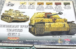 Lifecolor German WWII Tanks Matte Acrylic Paint Set 6x22ml UA201 UA206