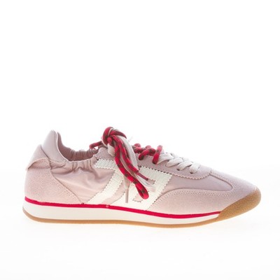 BACK 70 Damen Schuhe Sneaker Rocket Stoff und Wildleder Rosa Nude Doppelschnürung