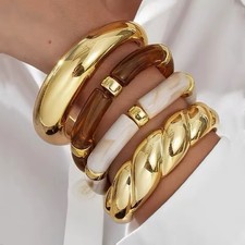 Bangle Stack 4 Piece Set High Quality Bracelet Multilayered Bangles for Women