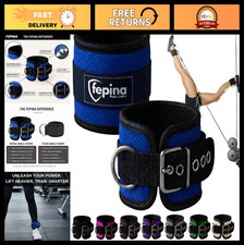 Adjustable Metal Buckle Ankle Straps for Cable Machines - No Slip, Gym Cuffs for