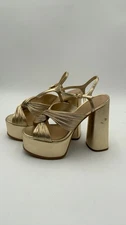 Michael Kors Women Alessia Platform Sand Pale Gold Shoes 9
