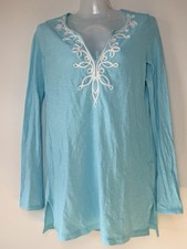 Lilly Pulitzer Cotton Westley Tunic Searulean Blue Top Woman Size Top S/M