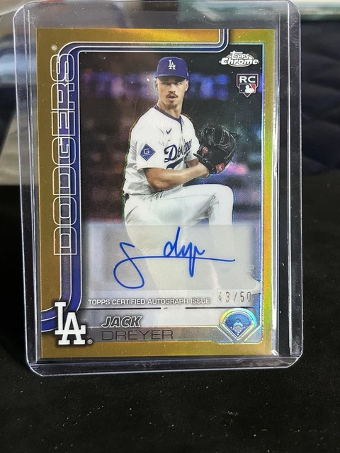2025 Topps Chrome Update Jack Dreyer True Gold Auto /50 #AC-JD Dodgers