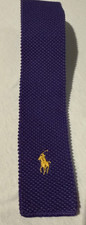 POLO RALPH LAUREN Vintage Kids Youth Boys Purple 100% Cotton Knit Necktie Tie