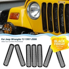Honeycomb Mesh Front Grill Inserts for 1997-2006 Jeep Wrangler TJ Unlimited 7PCS