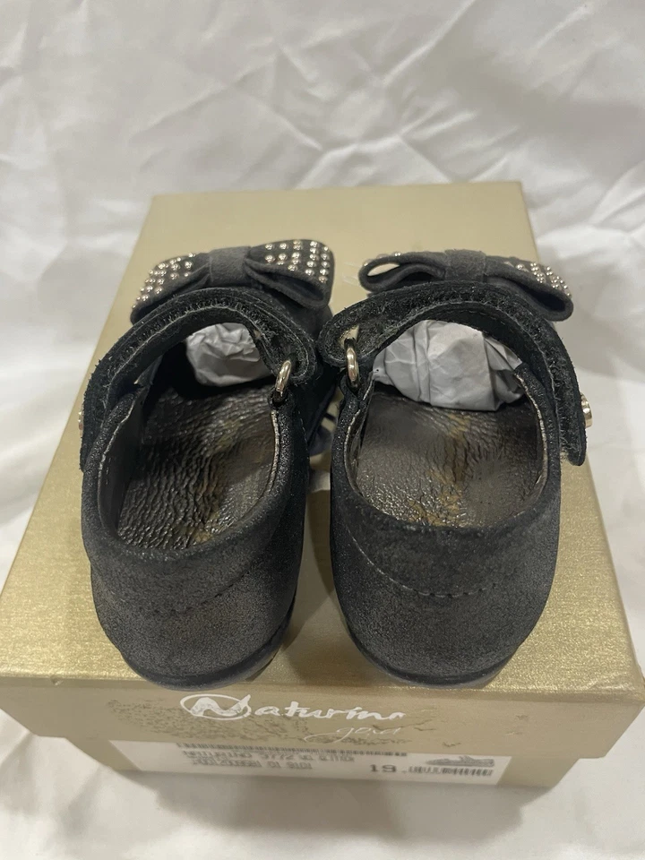 Naturino Toddler Girls Size Euro 19 US 3.5-4 Baby, M Anthracite Grey, Dress Shoe - Image 3 of 4