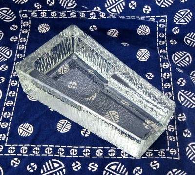 CRISSA LIBBY CIGAR ASHTRAY Very Heavy Glass + Fine Design 7½'' long